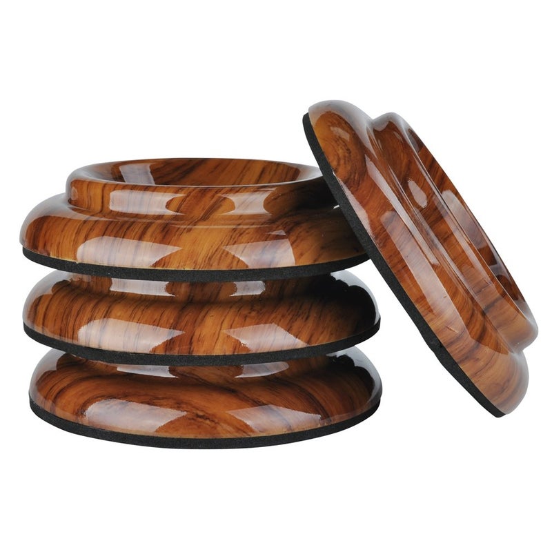 PUNK ABS Upright Piano Caster Cups Set of 4 Slip Resistant Leg Protector (Rosewood) - Image 1